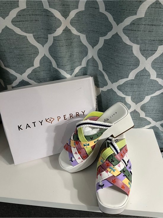 Katy Perry Collections Shoes - Katy Perry Collections Pastel Multi Woven Platform Mules